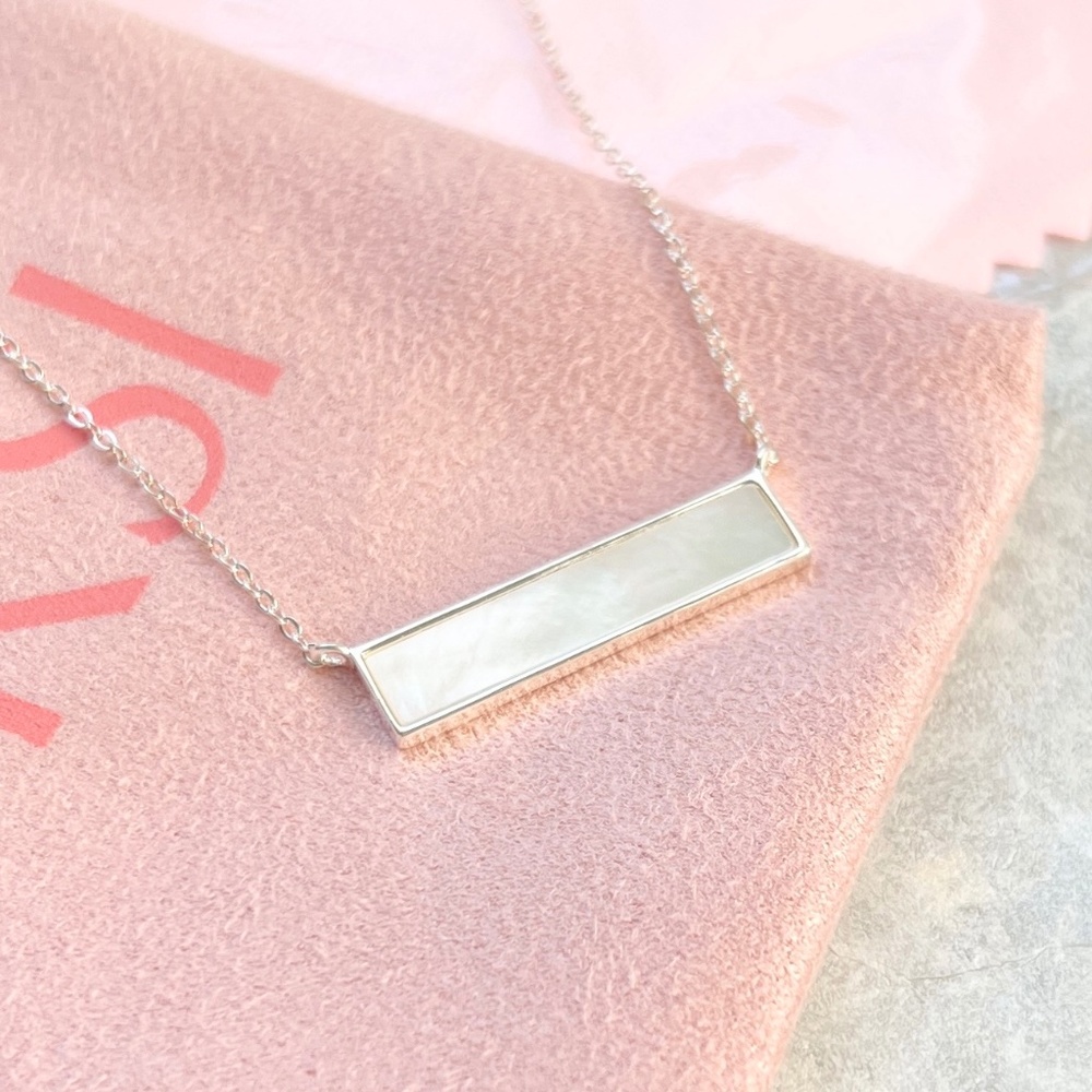 New ORSI Silver Morgan Bar Necklace